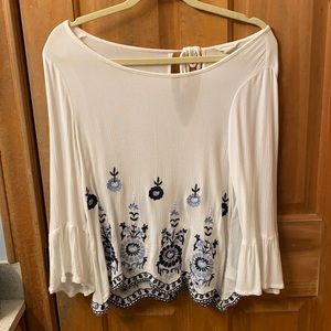 patterned long sleeve blouse